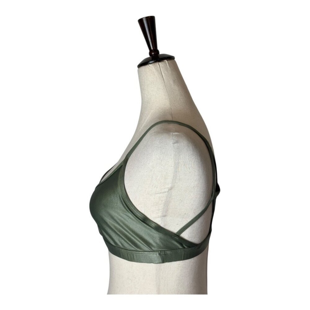 Koral Sports Bra Women Small Olive Green Element Shimmer Strappy Yoga Athletic - Picture 6 of 8